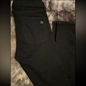 Size 24 black rag and bone mid rise skinny jeans.